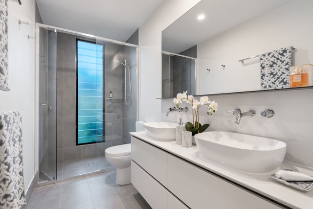 Completed master bathroom renovation